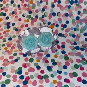 Elegant Hypoallergenic Stud Turquoise Rose Earrings